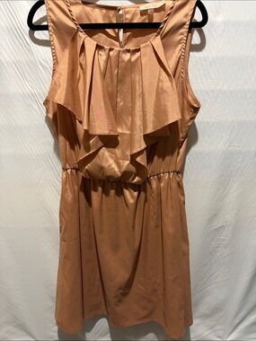 fun 2 fun Rust Orange Ruffle Sleeveless Dress